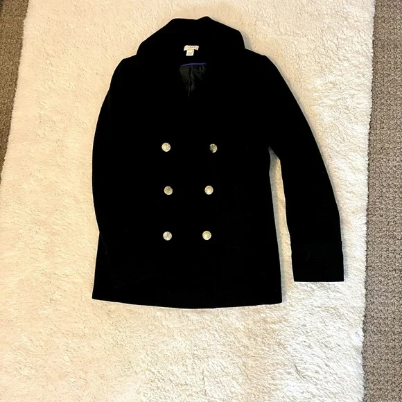 J. Crew Black Wool Peacoat with Gold Buttons - Picture 5 of 5